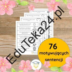 EduTeka24.pl Zestaw 76 motywujących sentencji dla dzieci do wydruku